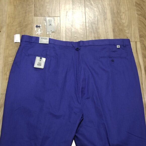 New Stacy Adams Blue Linen Blend Dress Pants 50 Mens Trousers 51x30 - Picture 7 of 11